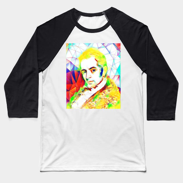 Washington Irving Colourful Portrait | Washington Irving Artwork 10 Baseball T-Shirt by JustLit